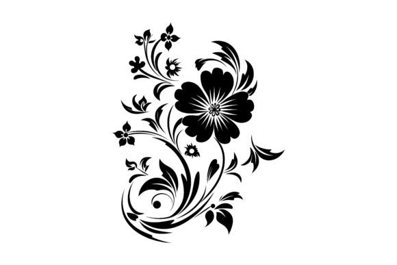 Download Corner Decoration Flowers Silhouette - Flow Collection