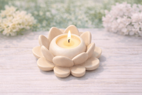Download Memorial Lotus Flower Candle Holder STL - Flow Collection