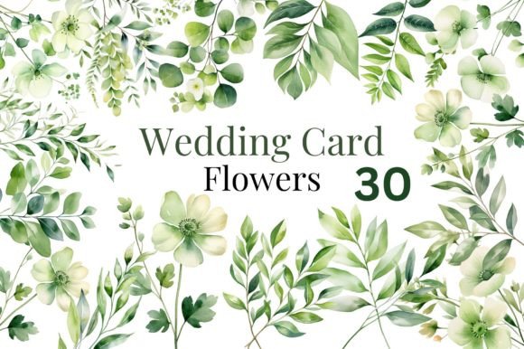 Download Green Wedding Watercolor Flowers Bundle - Flow Collection