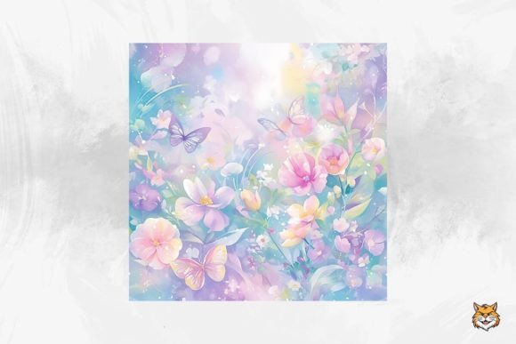 Download Pastel Fairy Garden Watercolor Digital Paper Background - Watercolor digital paper Collection