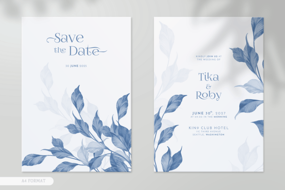 Download Simple Leaves Watercolor Wedding Card - Simple leaves Collection