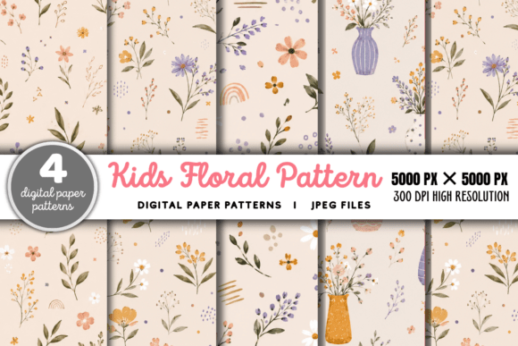 Download Kids Floral Pattern, Kids Flower Pattern - Flow Collection