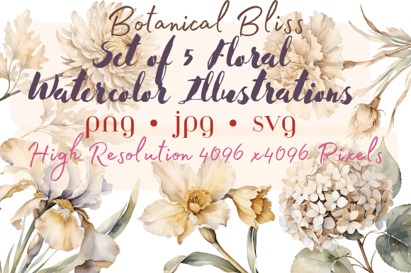 Download Earth Tones Watercolor Flowers Cliparts - Flow Collection