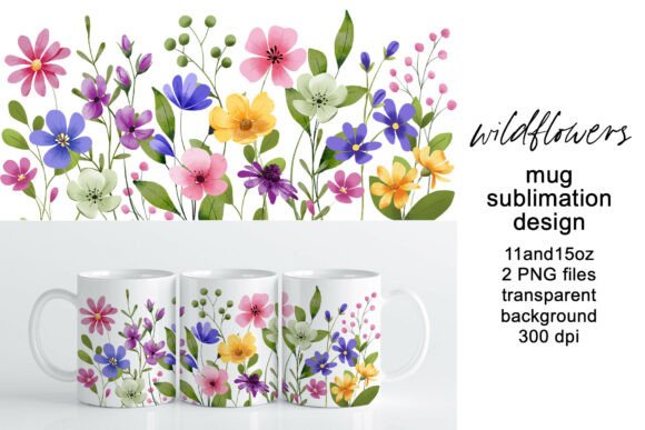 Download Mug Wrap, Sublimation Design Flowers - Flow Collection
