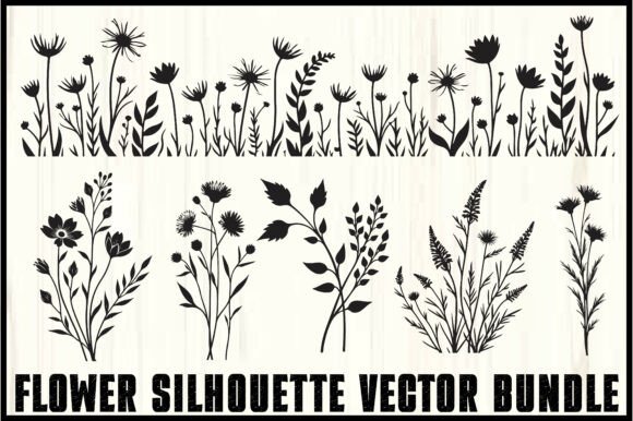 Download Wild Flower Silhouette Vector Set - Flow Collection