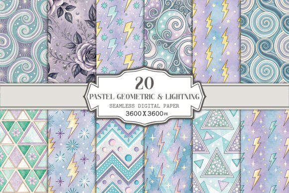 Download Pastel Geometric &amp; Lightning Seamless - Premium Resources