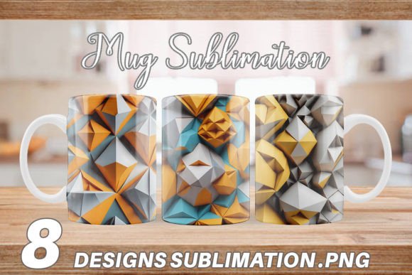 Download Mug Wrap 3D Geometric Shape - Geometric Collection
