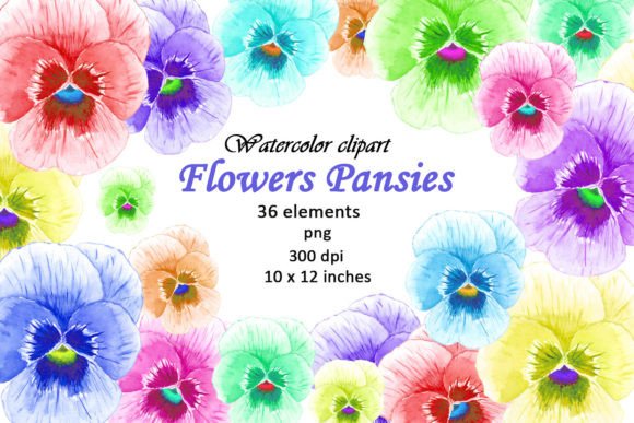 Download Watercolor Flowers Clipart Pansies PNG - Flow Collection