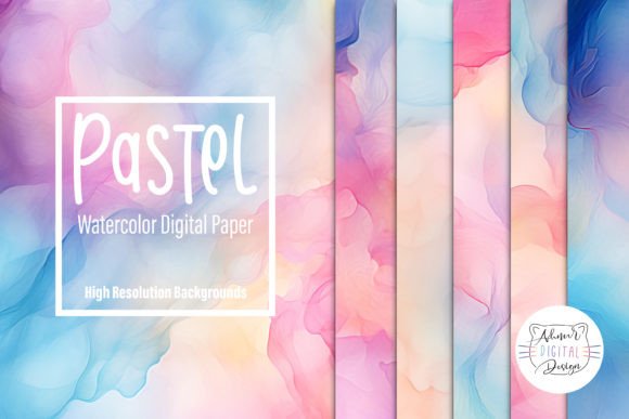Download Pastel Watercolor Digital Paper - Watercolor digital paper Collection