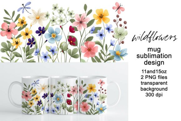 Download Mug Wrap, Sublimation Design Flowers - Flow Collection