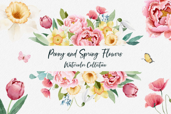 Download Watercolor Peony and Spring Flowers - Flow Collection
