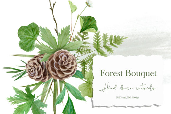Download Watercolor Forest Wildflowers Bouquet - Flow Collection