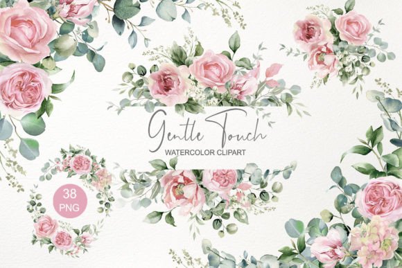 Download Pink Floral Clipart. Watercolor Flowers - Flow Collection
