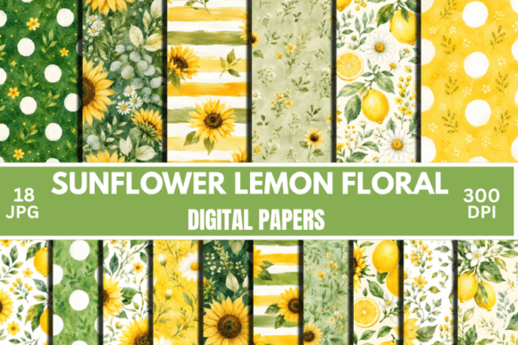 Download Summer Sunflower Patterns, Digital Paper - Flow Collection