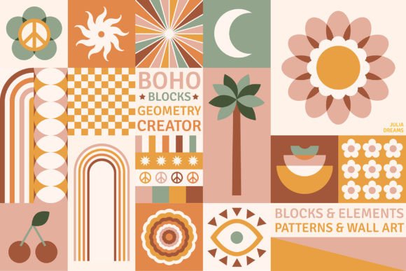 Download Boho Blocks Geometry Creator Flowers - Flow Collection