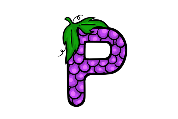 Download Grape P Stickers Alphabet Illustration - Sticker Collection