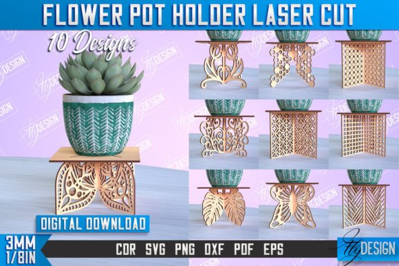 Download Flower Pot Holder Laser Cut | Home Decor - Flow Collection