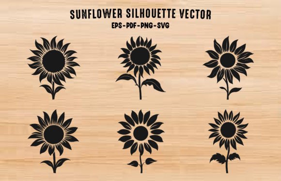 Download Sunflower Silhouette Vector Bundle - Flow Collection