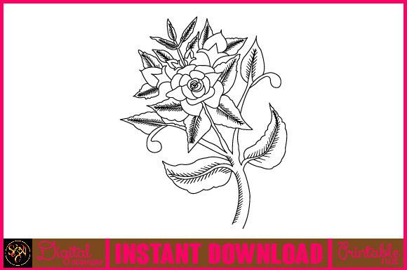 Download Floral Line Art Flower SVG Elements 105 - Element Collection