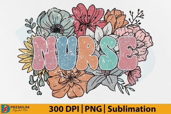 Download Retro Nurse PNG, Floral Flower Design - Flow Collection